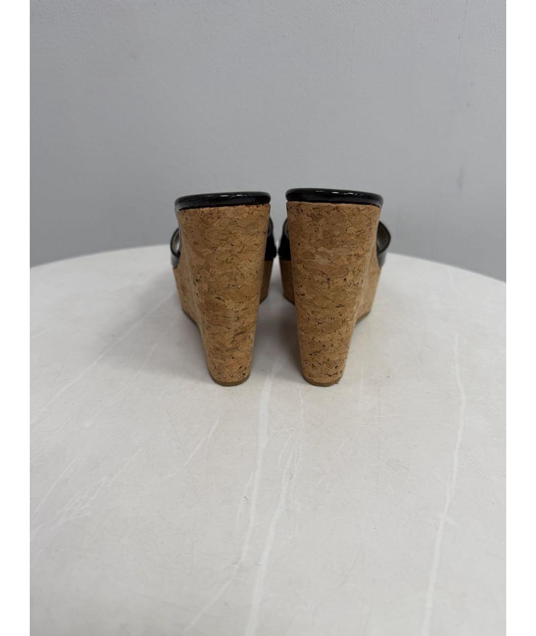 JIMMY CHOO Черные сабо из лакированной кожи, фото 4