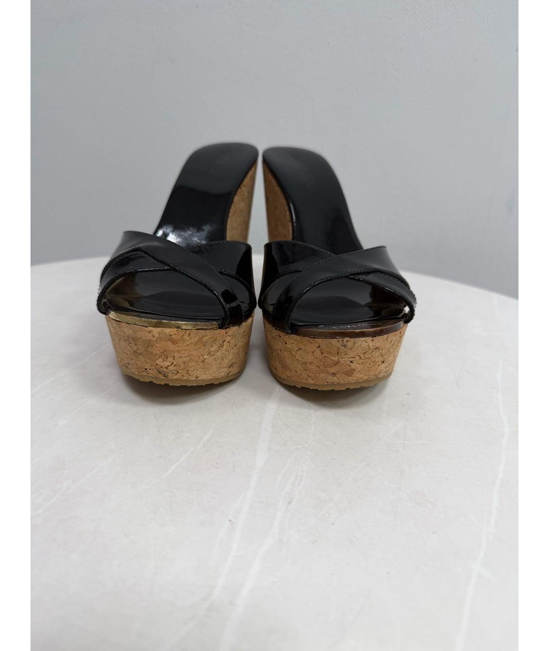 JIMMY CHOO Черные сабо из лакированной кожи, фото 2