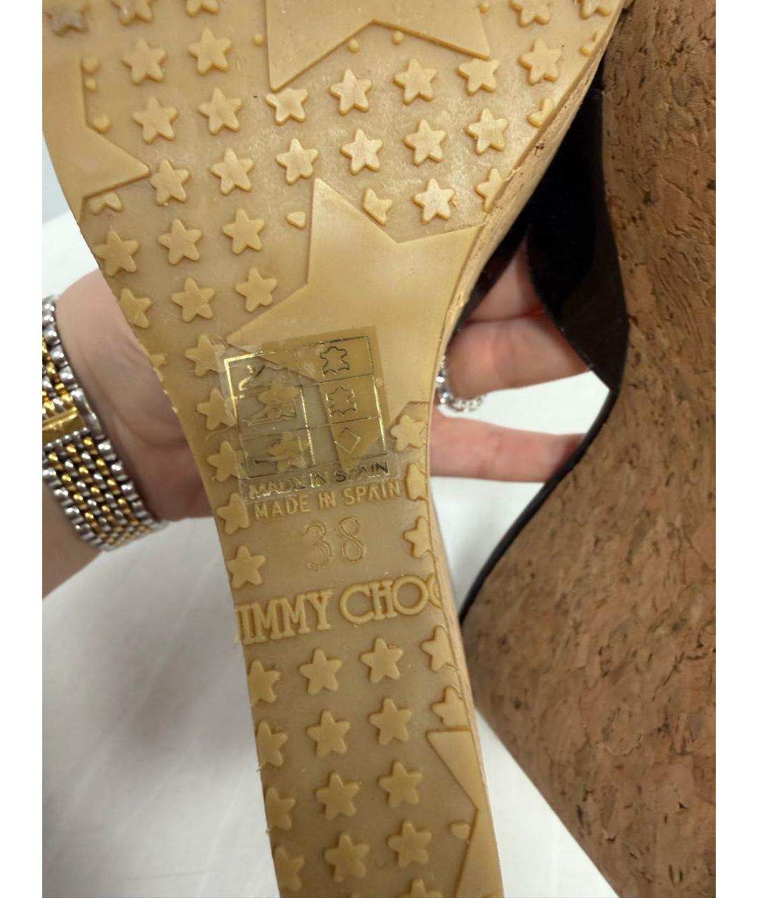 JIMMY CHOO Черные сабо из лакированной кожи, фото 5