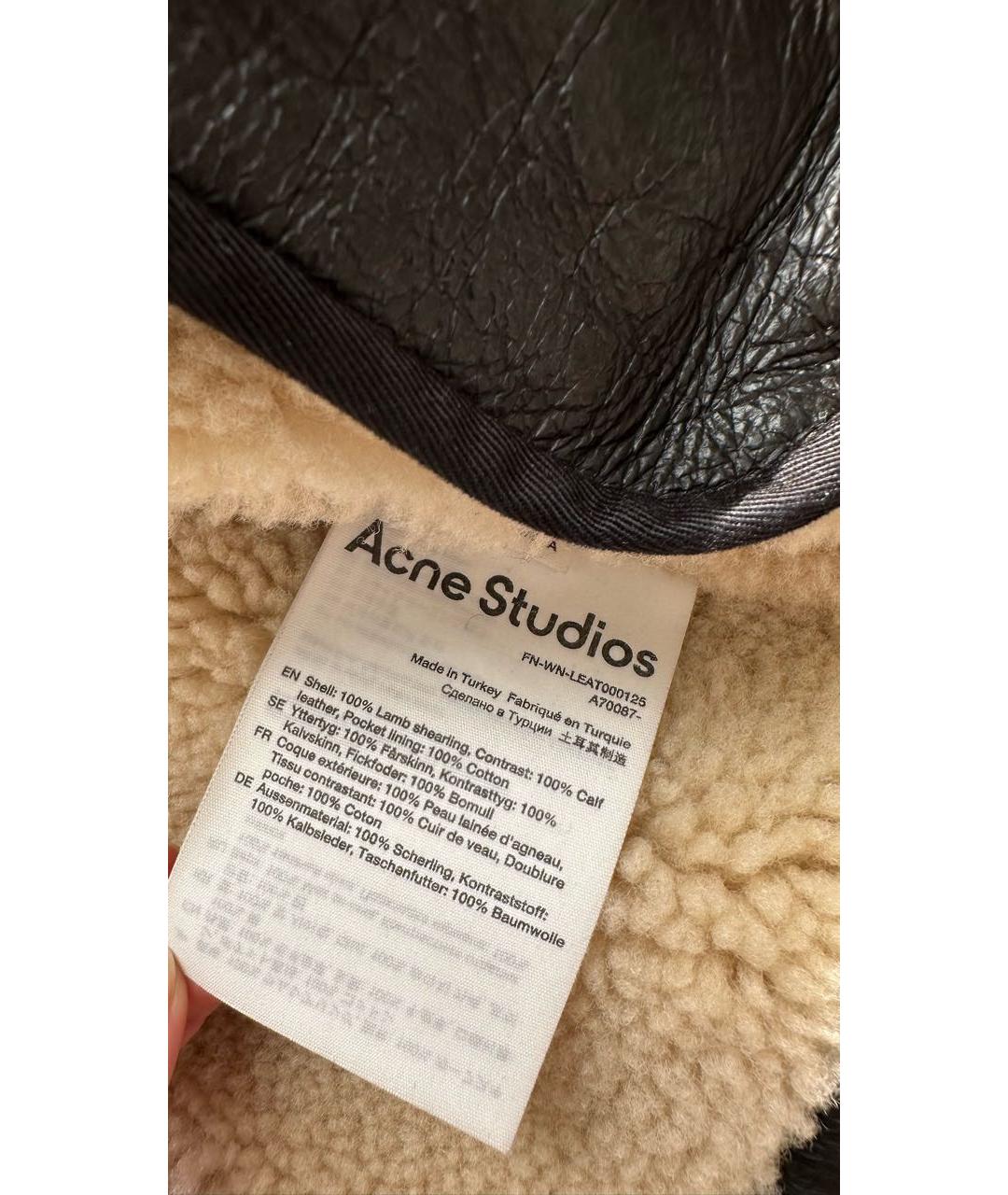 ACNE STUDIOS Черная кожаная дубленка, фото 5