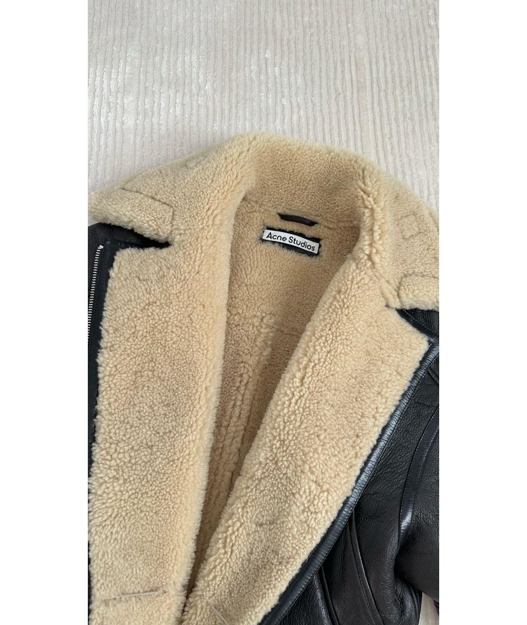 ACNE STUDIOS Черная кожаная дубленка, фото 3