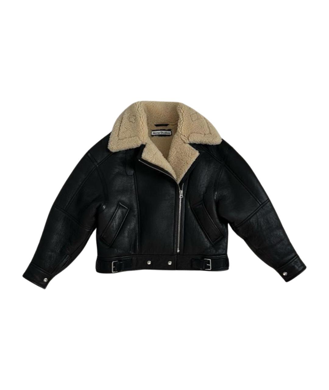 ACNE STUDIOS Черная кожаная дубленка, фото 1