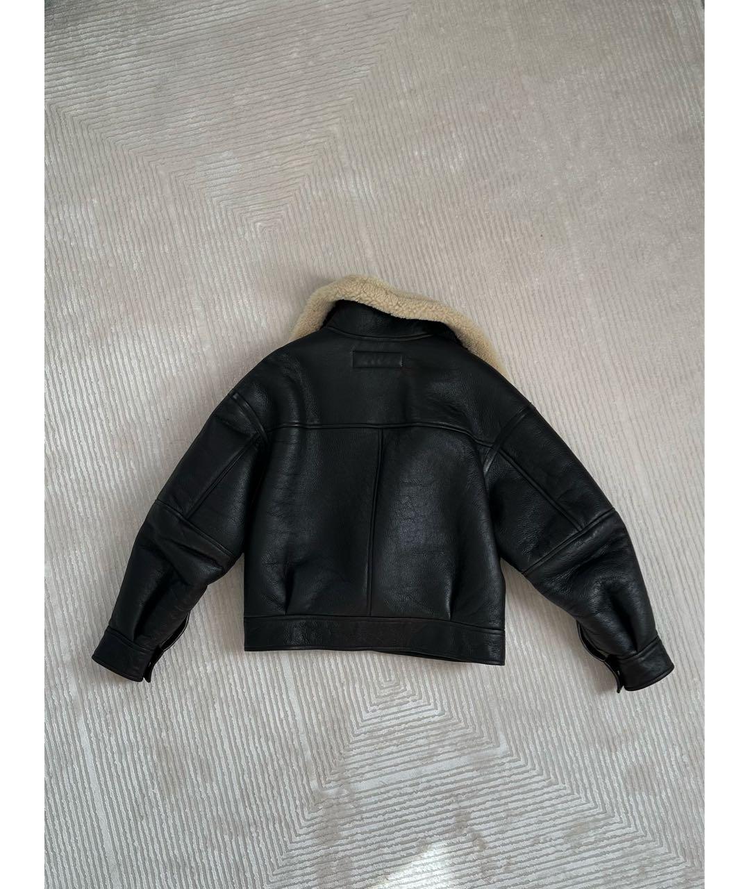 ACNE STUDIOS Черная кожаная дубленка, фото 2