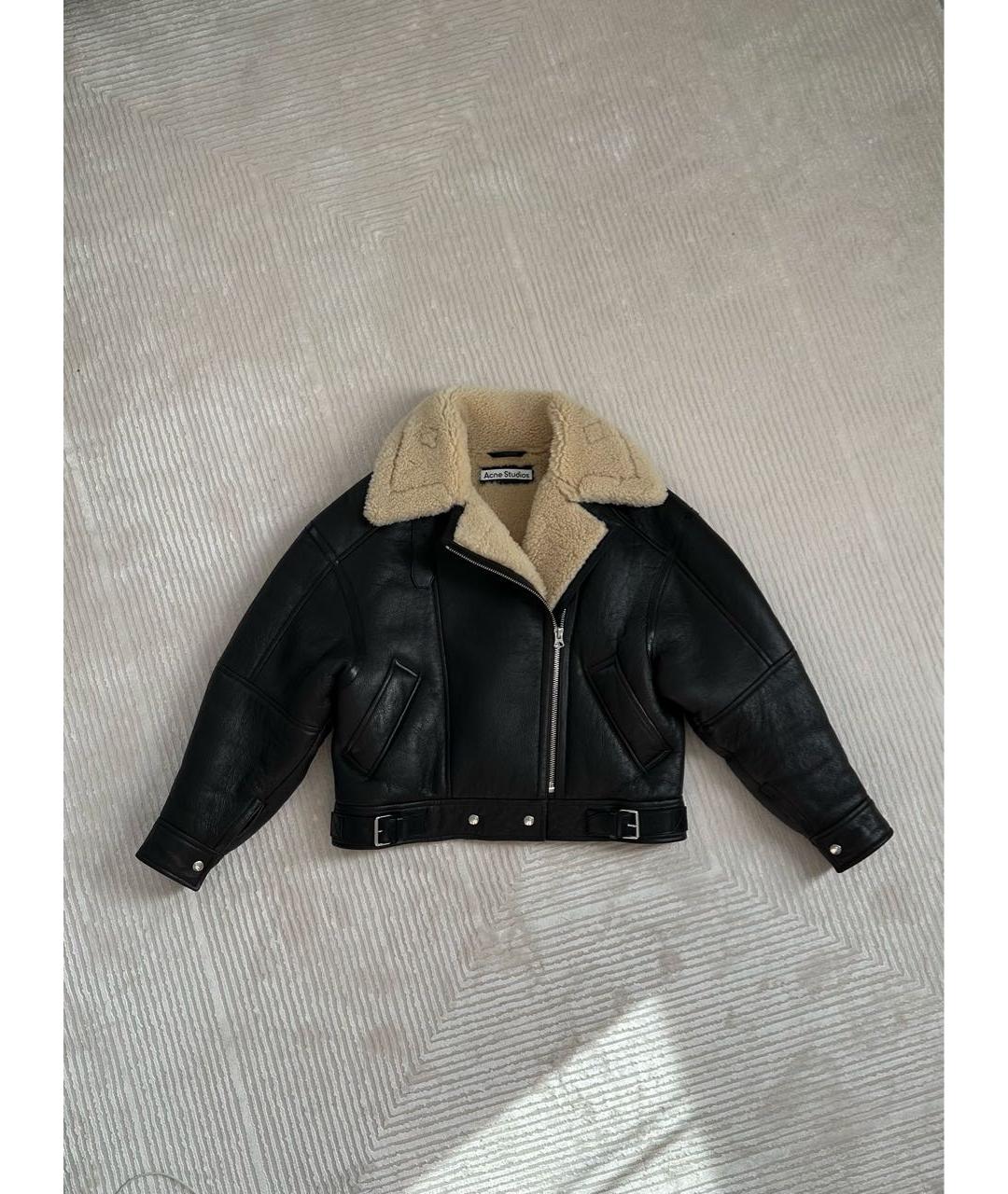 ACNE STUDIOS Черная кожаная дубленка, фото 7