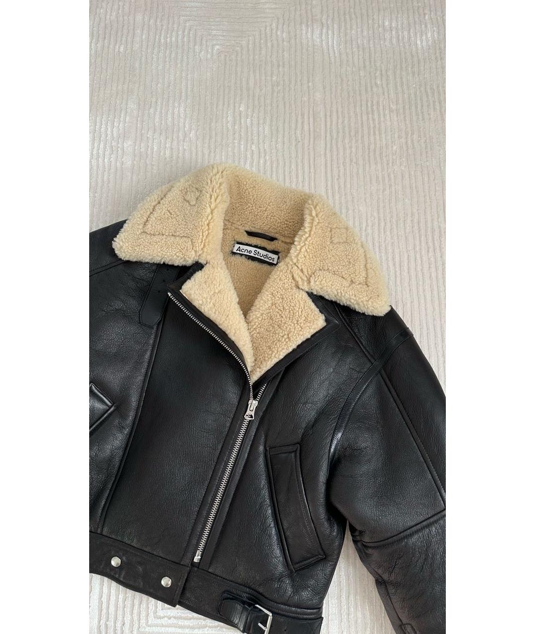 ACNE STUDIOS Черная кожаная дубленка, фото 4