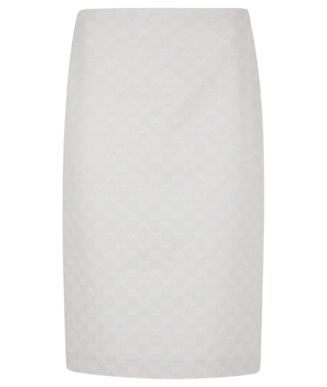 GUCCI Белая полиэстеровая юбка миди, фото 1