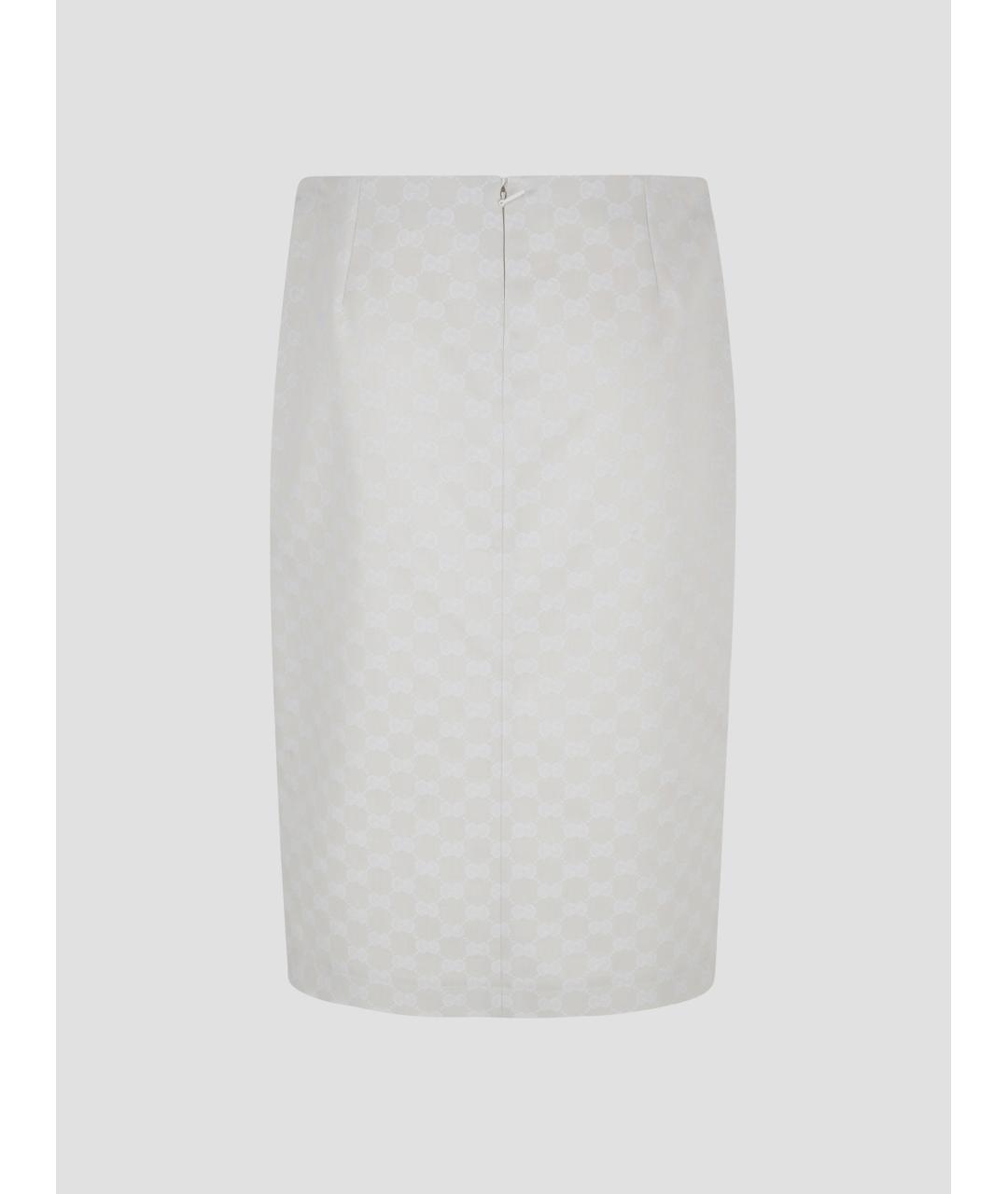 GUCCI Белая полиэстеровая юбка миди, фото 2