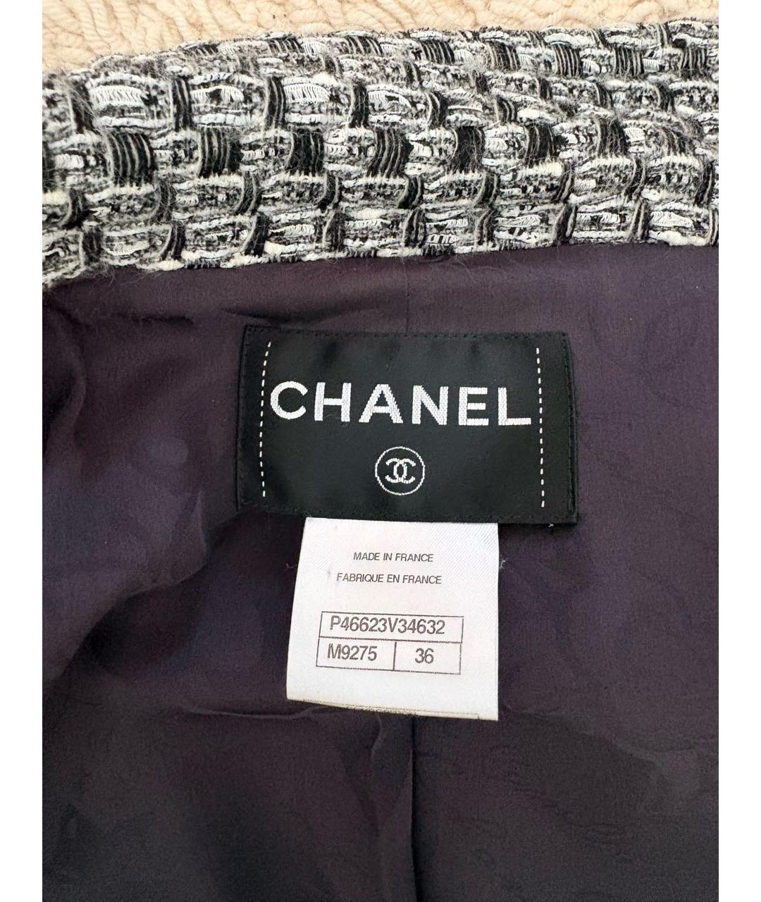 CHANEL Серый шерстяной жакет/пиджак, фото 8