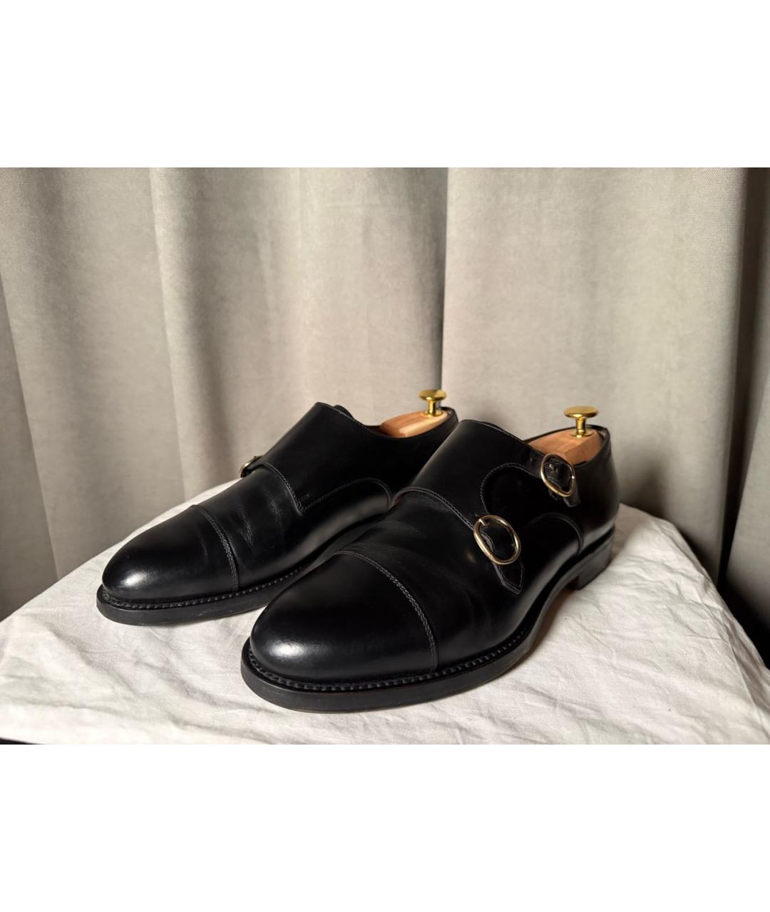 SANTONI Черные кожаные низкие ботинки, фото 6