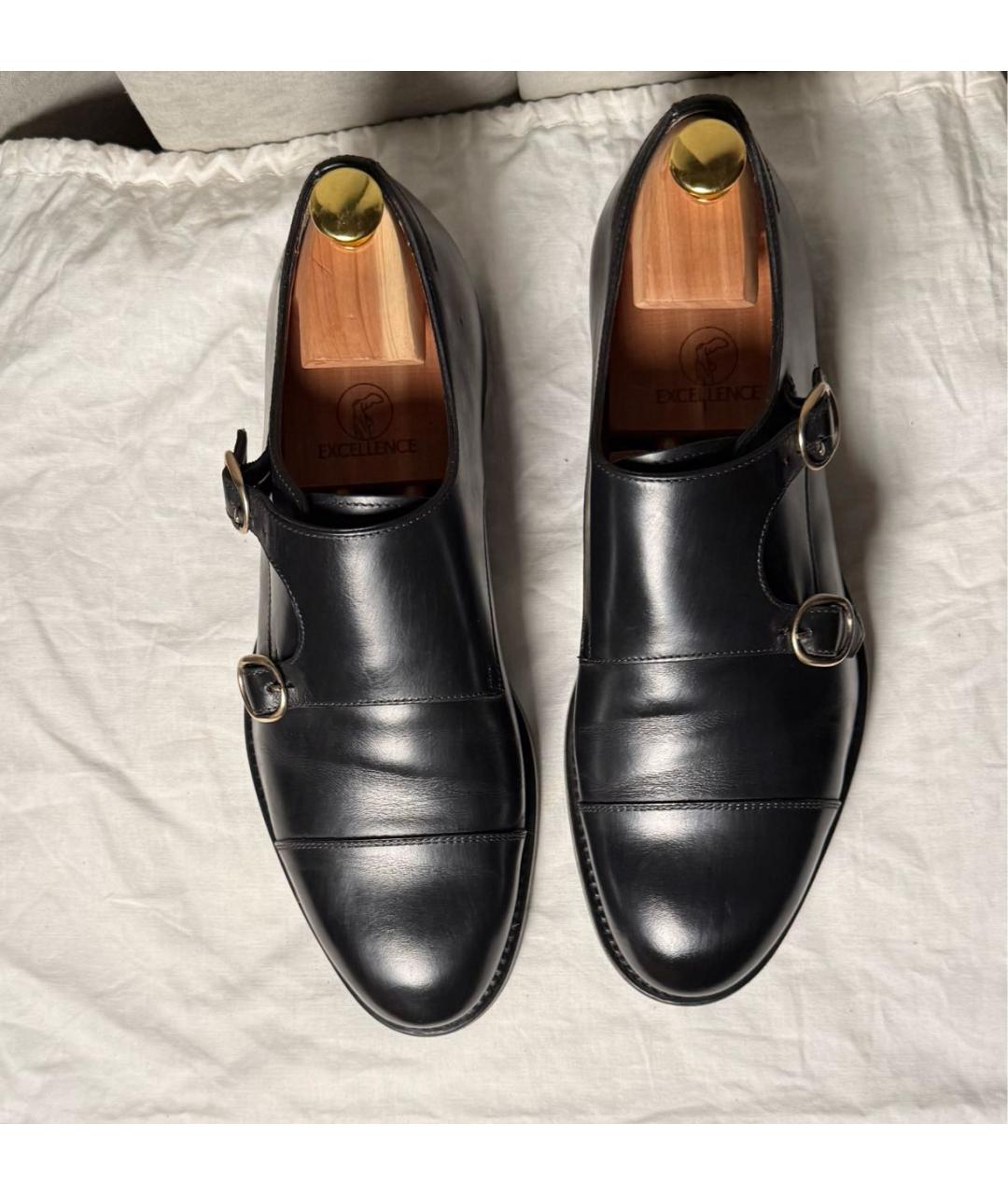 SANTONI Черные кожаные низкие ботинки, фото 4