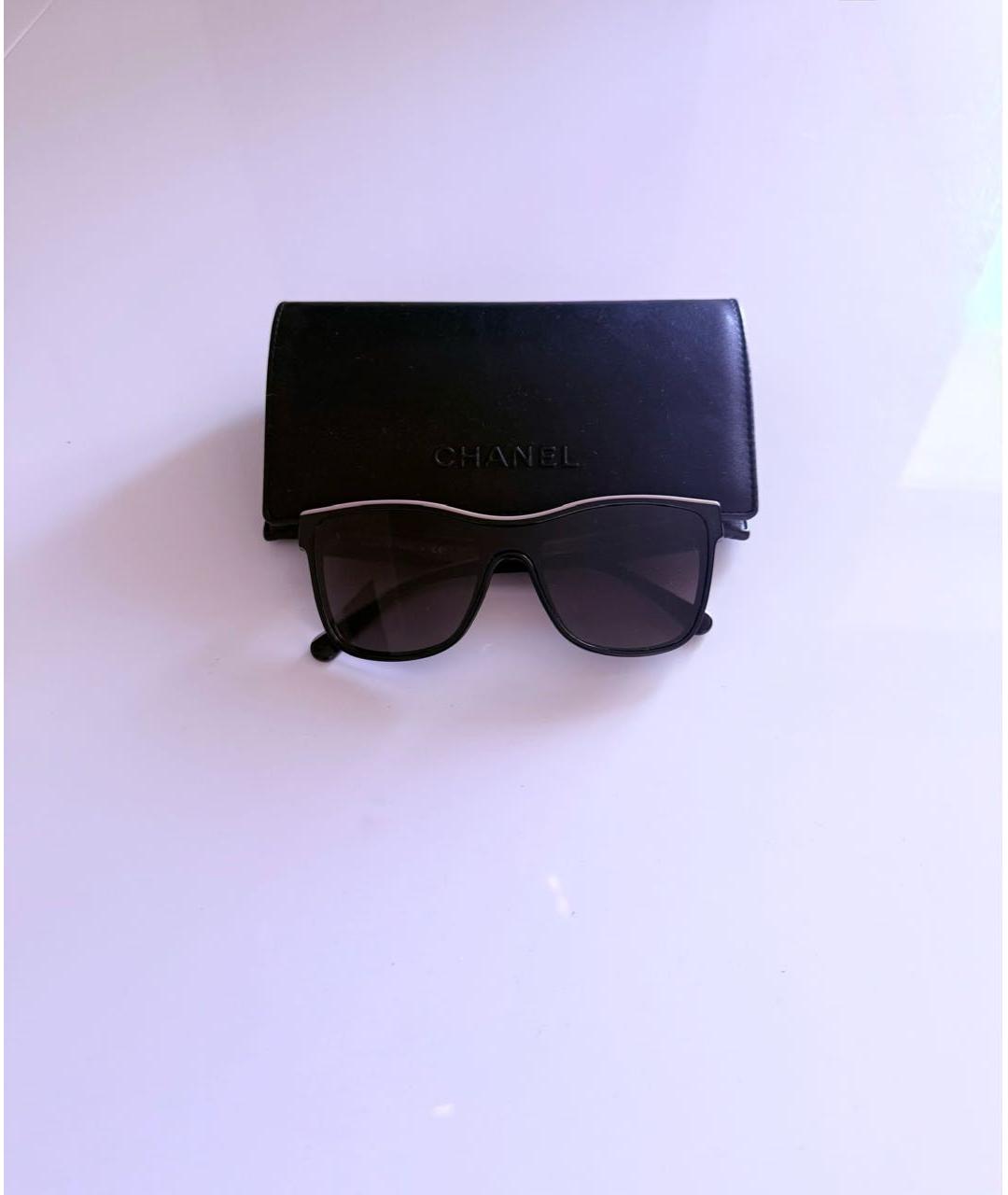 CHANEL Черные пластиковые солнцезащитные очки, фото 2