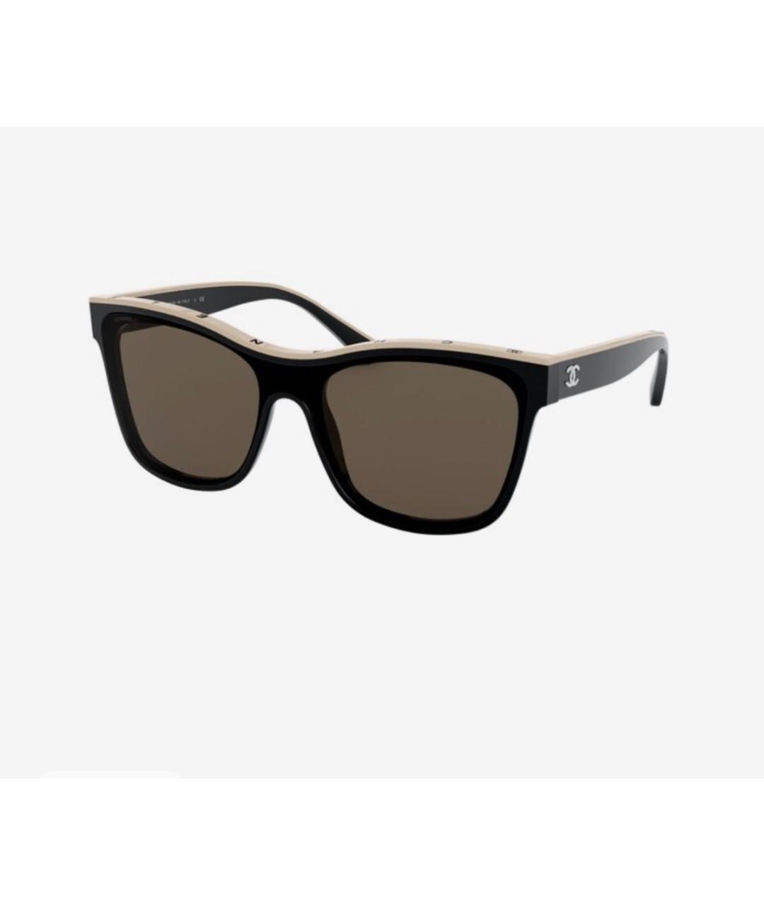 CHANEL Черные пластиковые солнцезащитные очки, фото 8