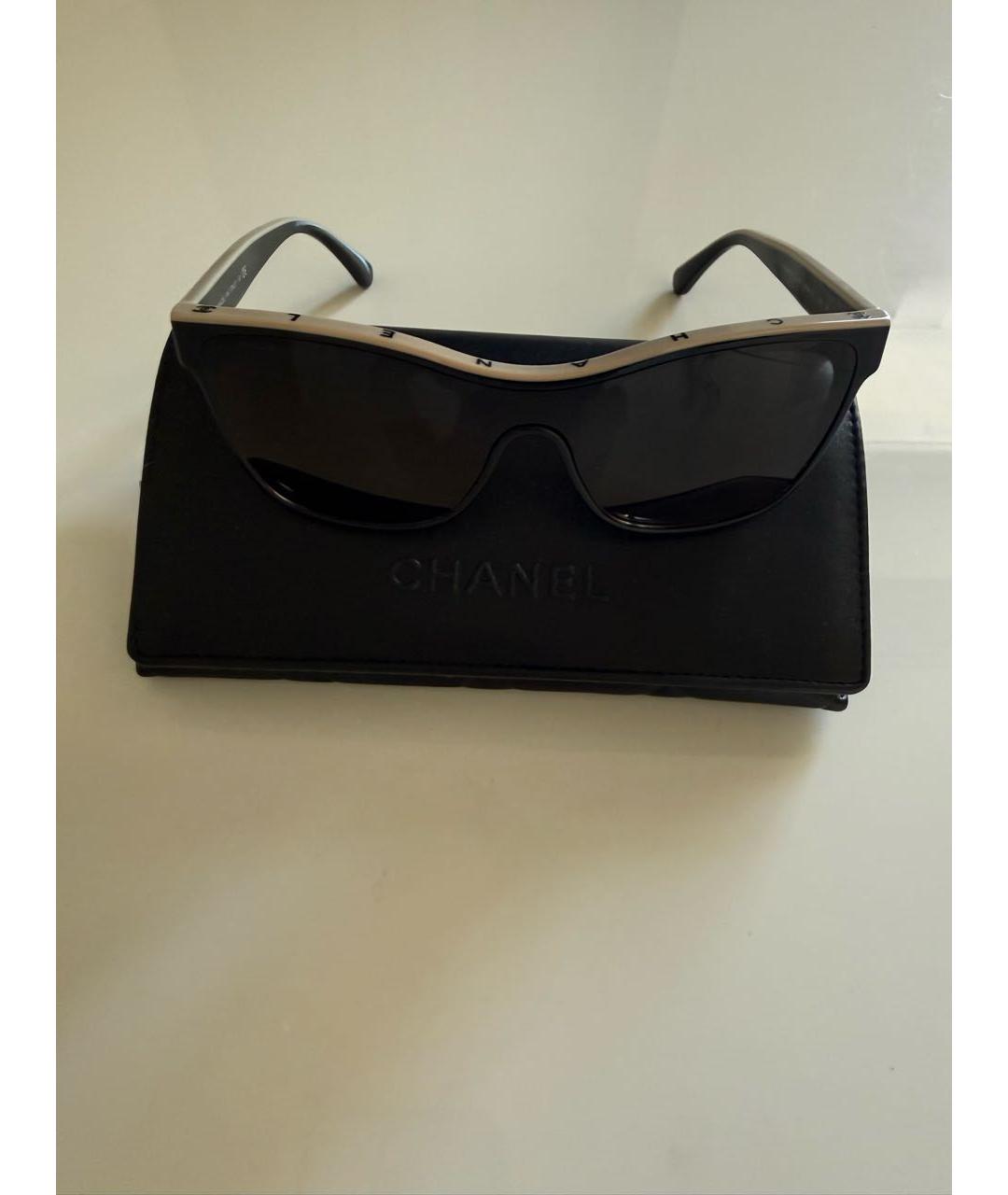 CHANEL Черные пластиковые солнцезащитные очки, фото 7