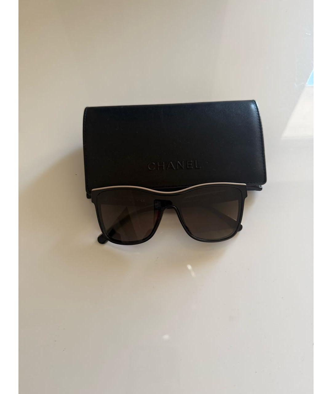 CHANEL Черные пластиковые солнцезащитные очки, фото 6