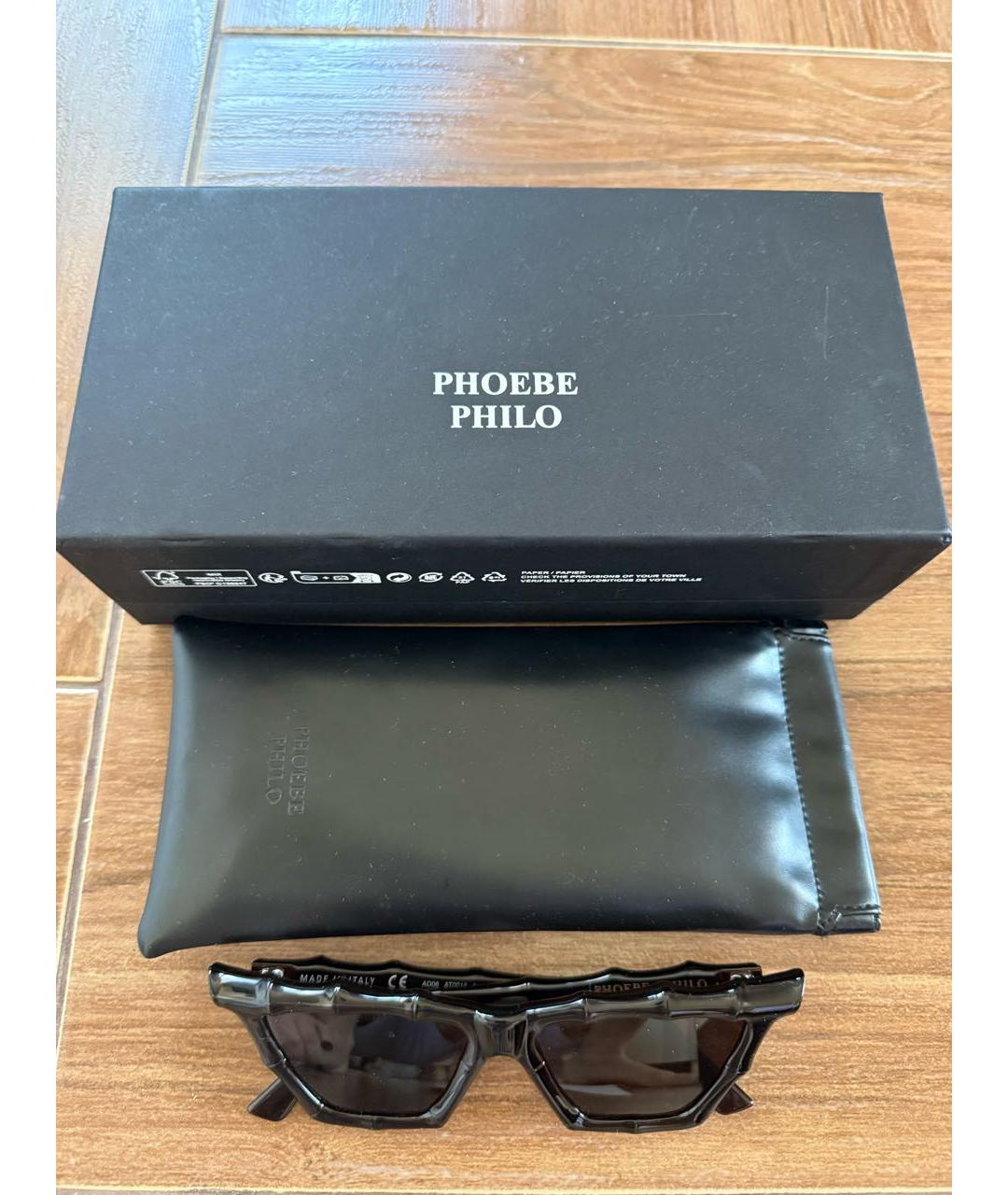 PHOEBE PHILO Хаки пластиковые солнцезащитные очки, фото 4