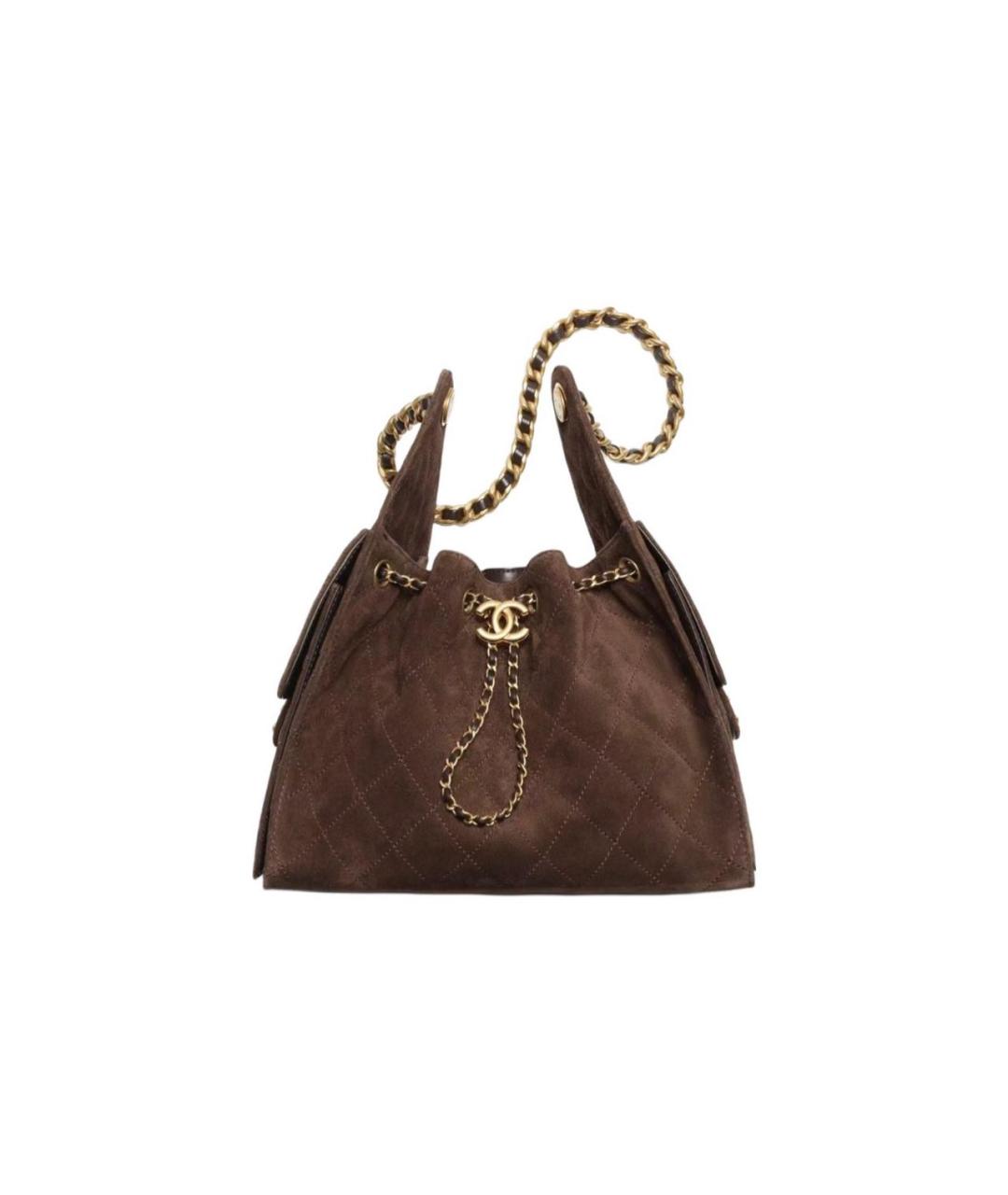 CHANEL Коричневая замшевая сумка через плечо, фото 6