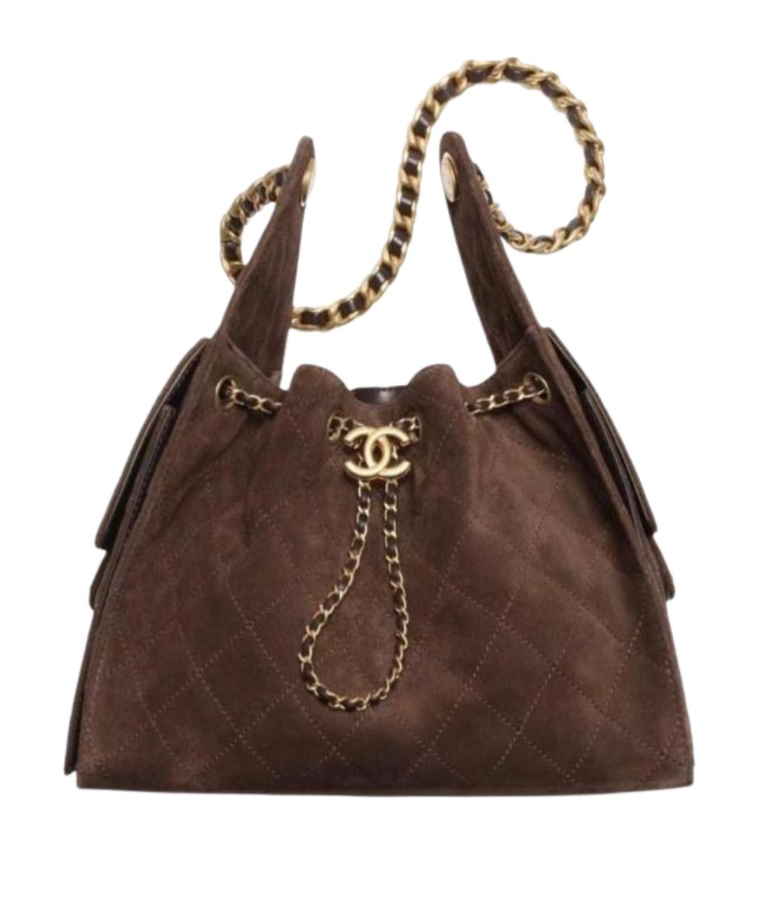 CHANEL Коричневая замшевая сумка через плечо, фото 1