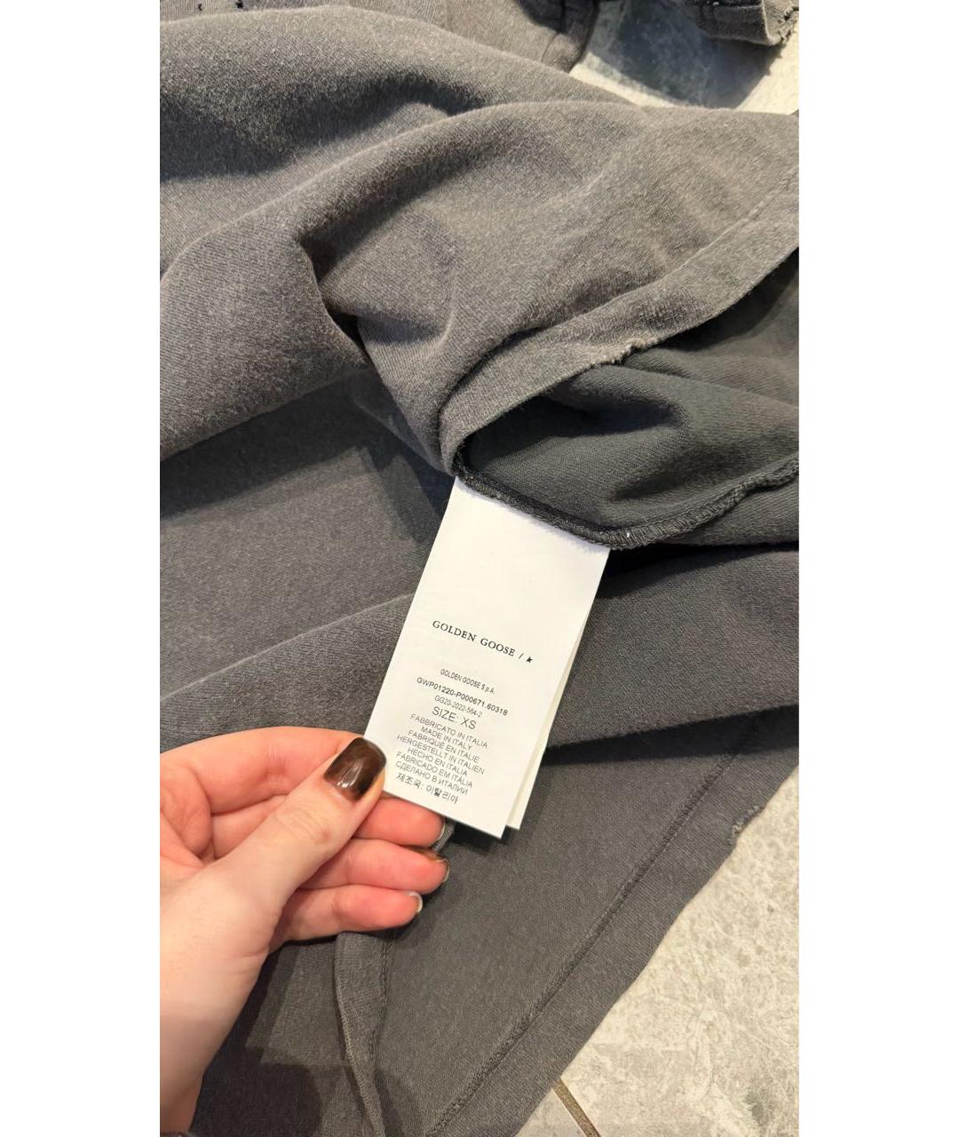 GOLDEN GOOSE DELUXE BRAND Серая хлопковая футболка, фото 4