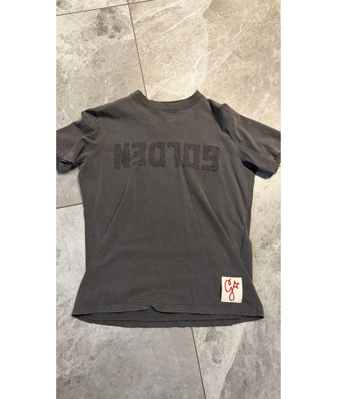GOLDEN GOOSE DELUXE BRAND Серая хлопковая футболка, фото 5