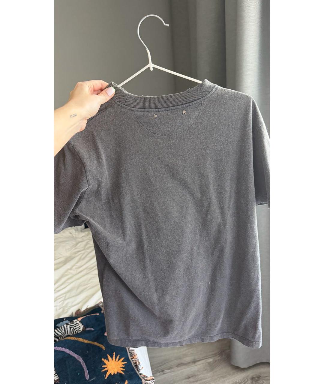 GOLDEN GOOSE DELUXE BRAND Серая хлопковая футболка, фото 2