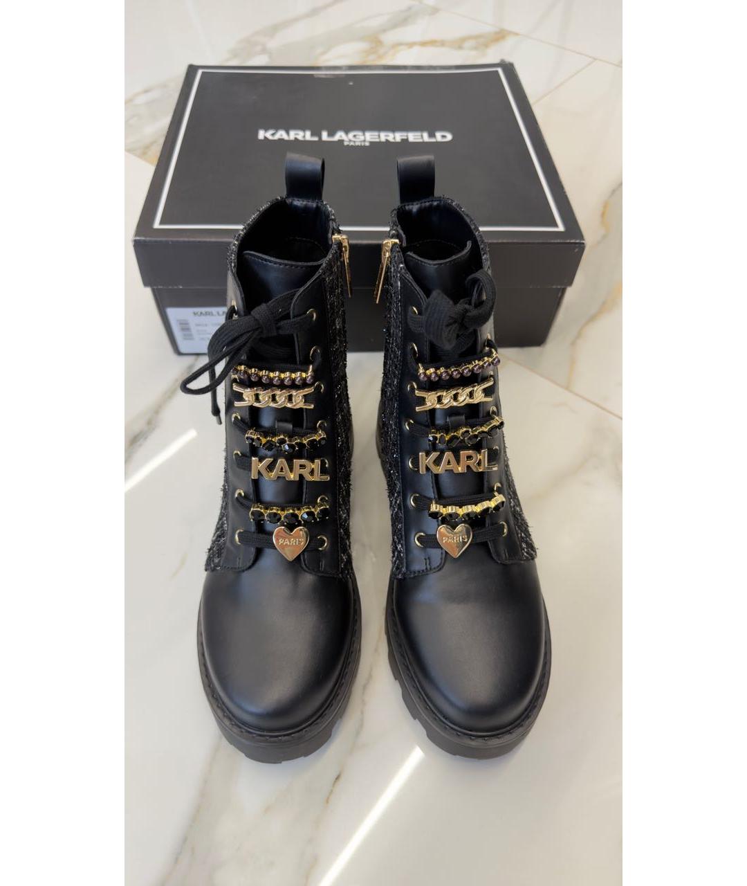 KARL LAGERFELD Черные ботинки, фото 2