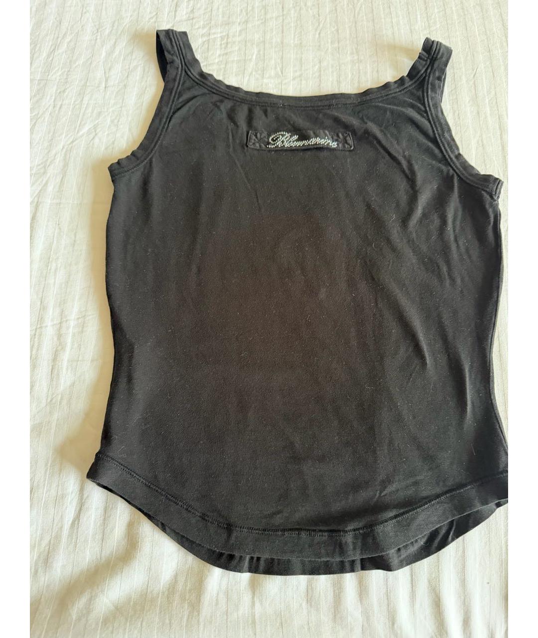 BLUMARINE Черная хлопковая майка, фото 2