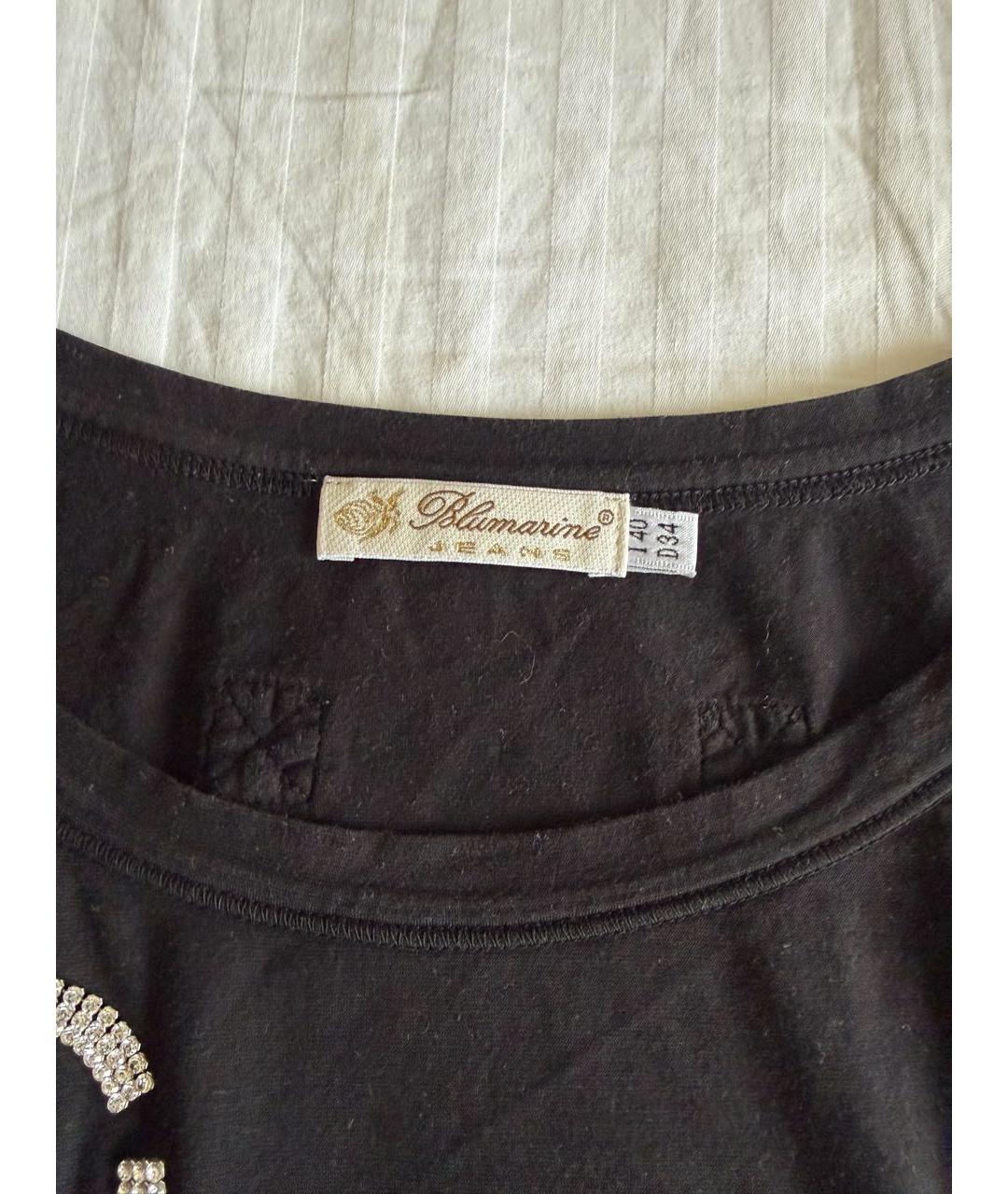 BLUMARINE Черная хлопковая майка, фото 3