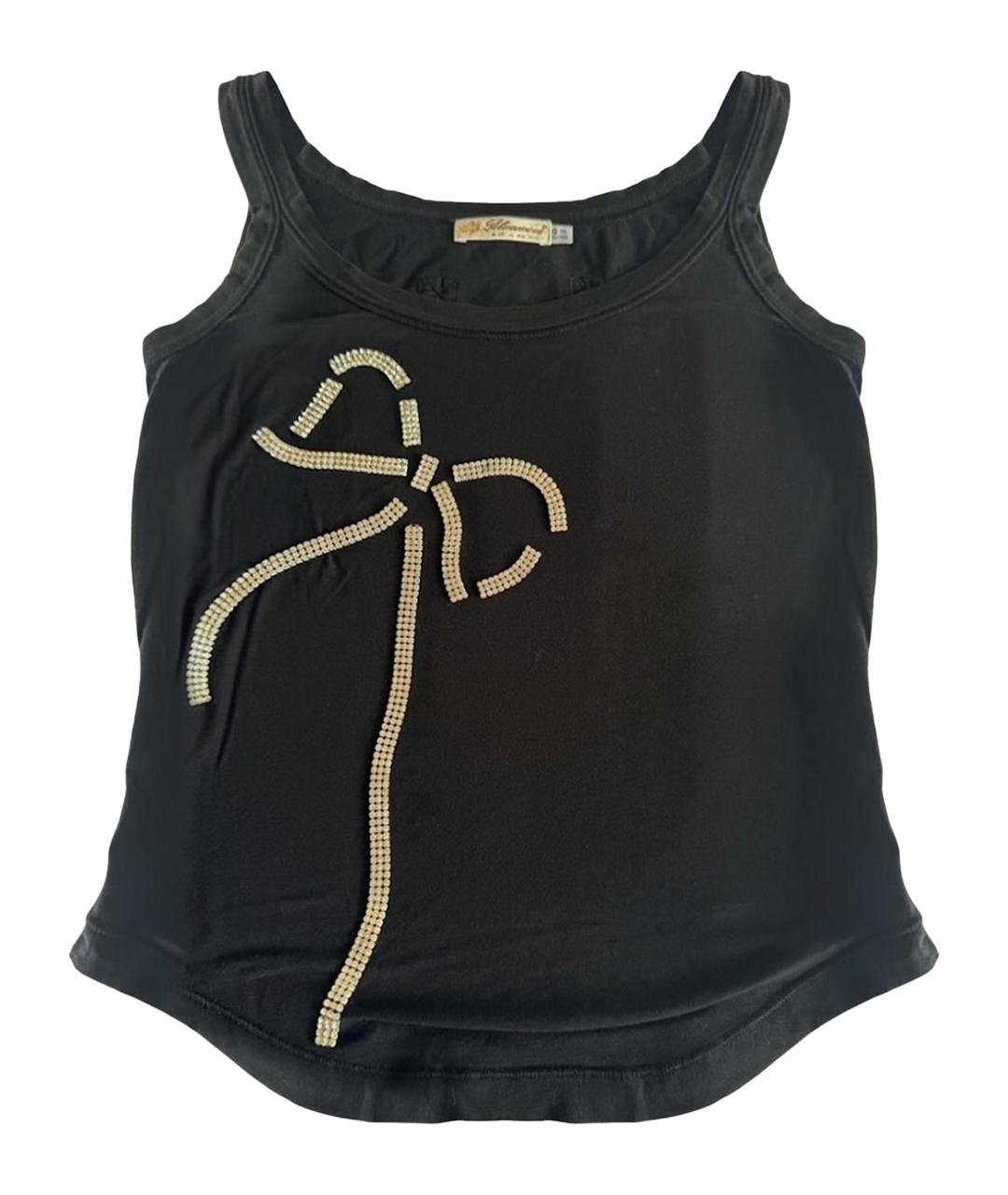 BLUMARINE Черная хлопковая майка, фото 1