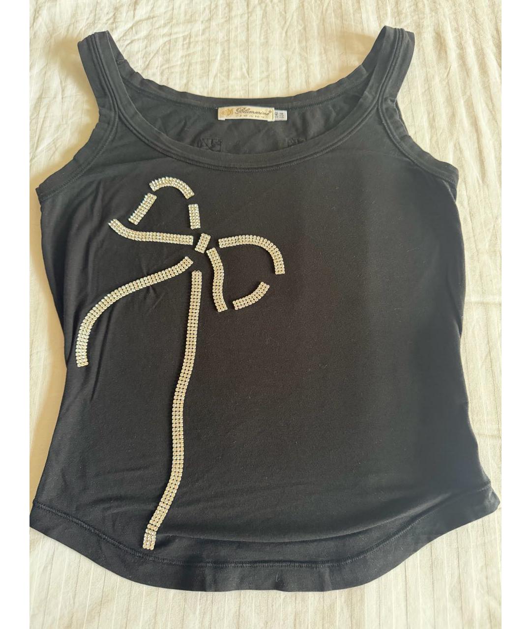 BLUMARINE Черная хлопковая майка, фото 9