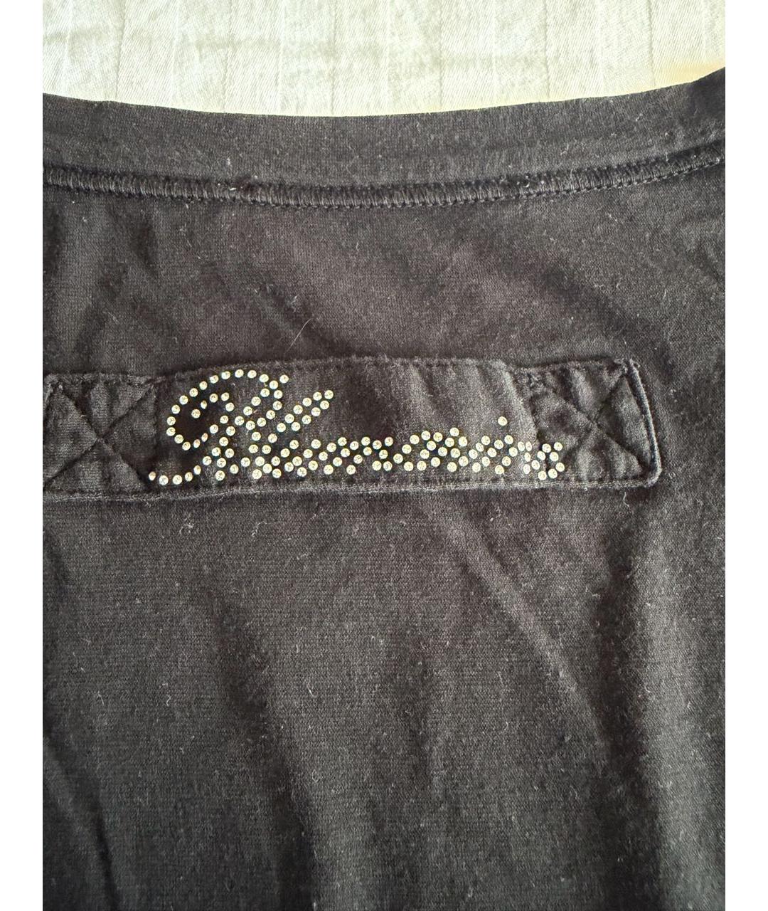 BLUMARINE Черная хлопковая майка, фото 7