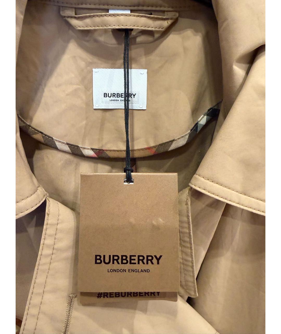 BURBERRY Бежевый хлопковый тренч/плащ, фото 6