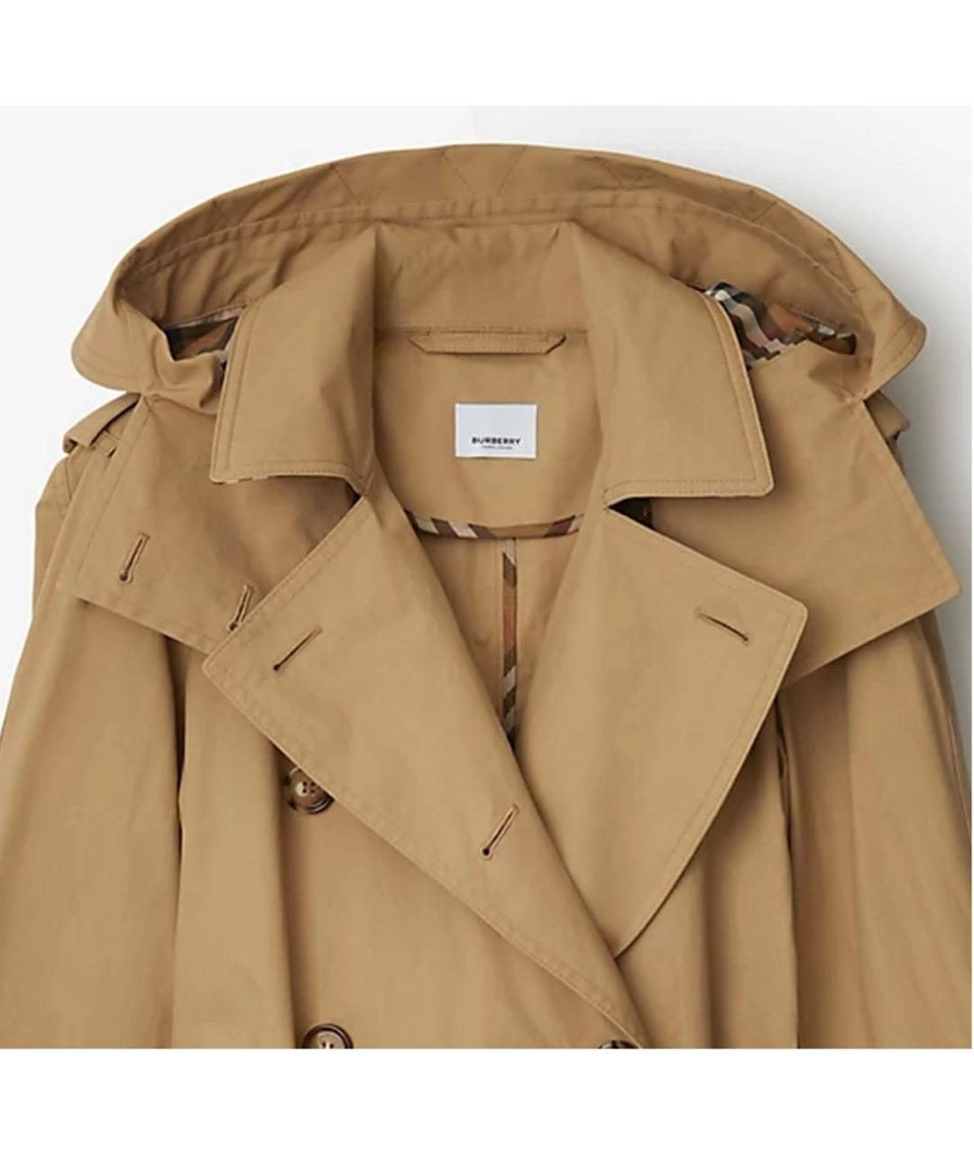 BURBERRY Бежевый хлопковый тренч/плащ, фото 3
