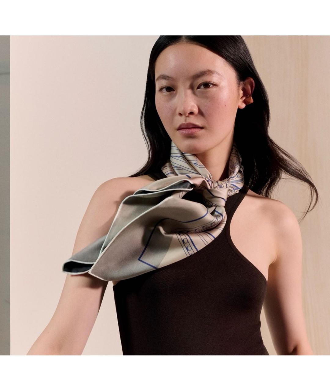 HERMES Мульти шелковый платок, фото 5