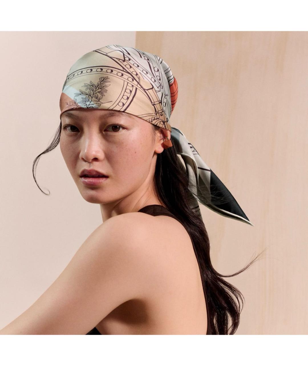 HERMES Мульти шелковый платок, фото 4