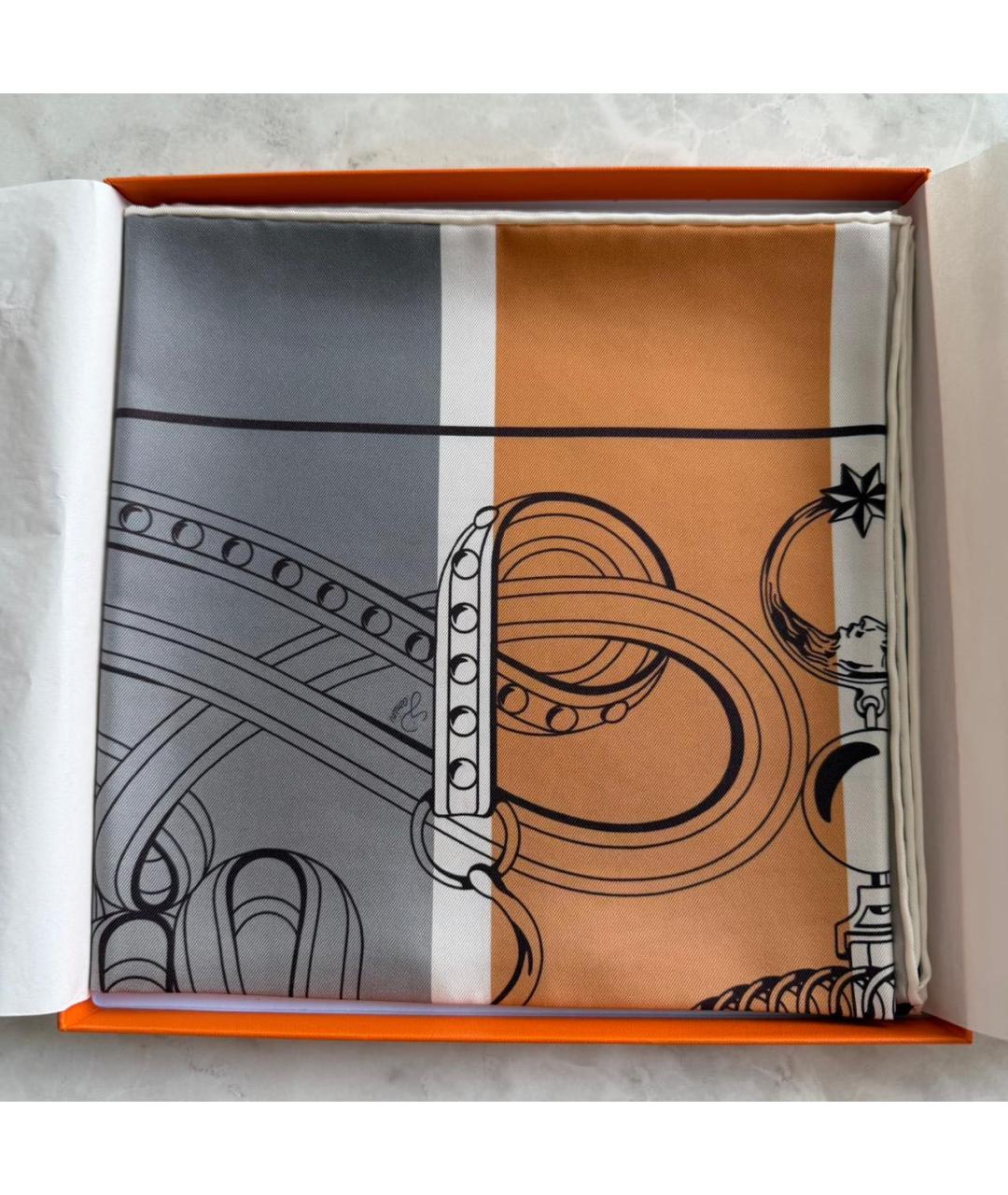 HERMES Мульти шелковый платок, фото 6