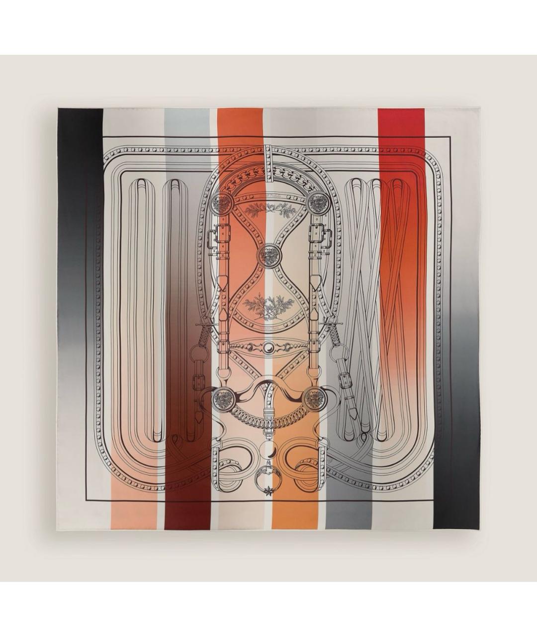 HERMES Мульти шелковый платок, фото 8