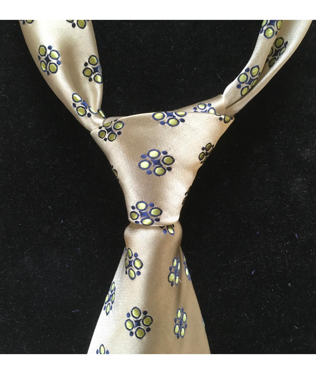 KARL LAGERFELD Золотой шелковый галстук, фото 3