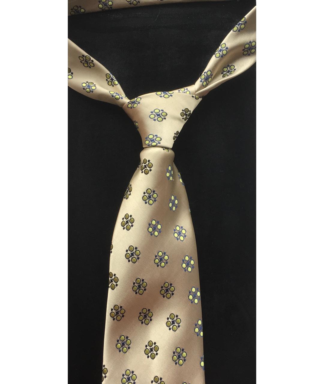 KARL LAGERFELD Золотой шелковый галстук, фото 6