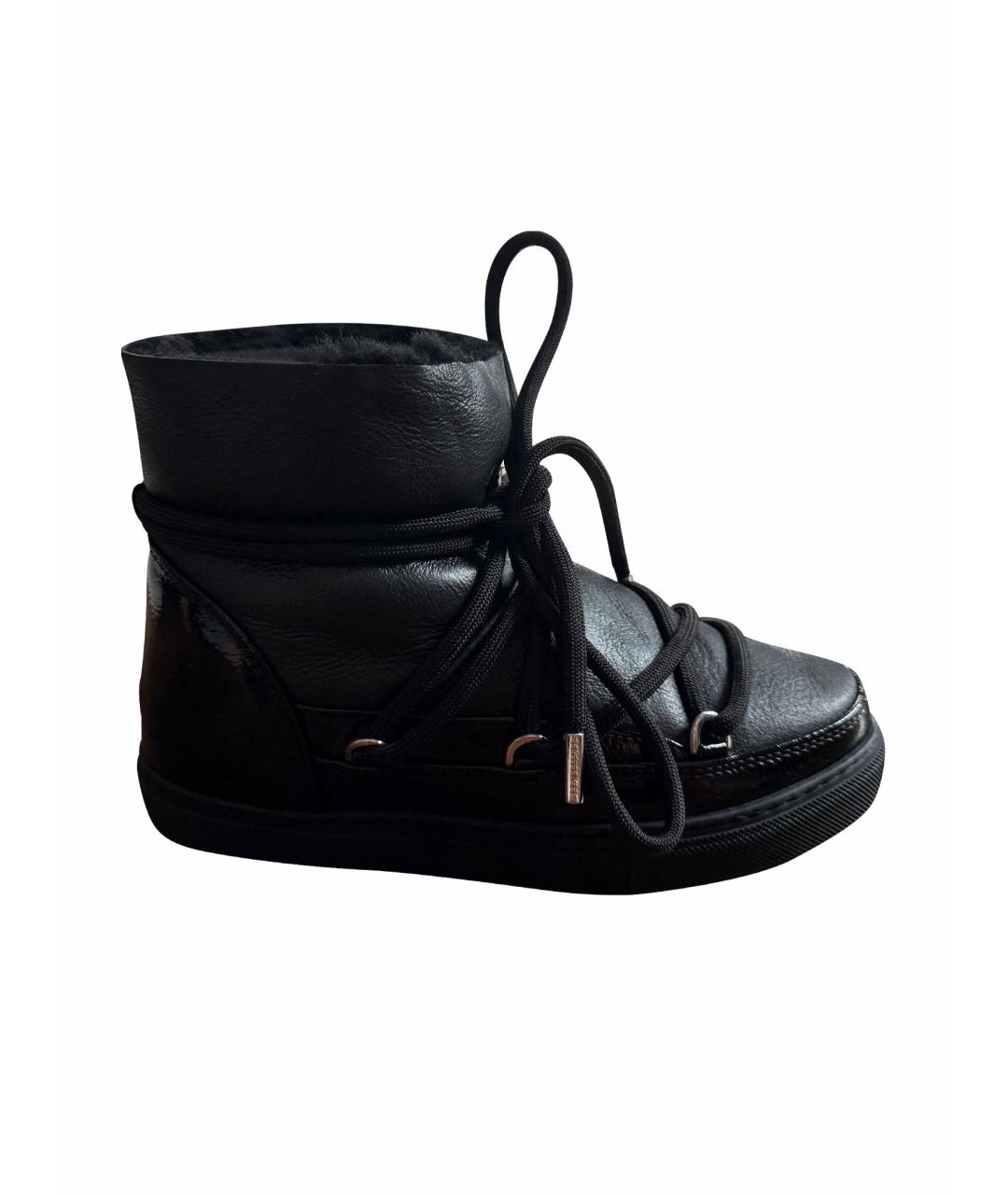 INUIKII Черные кожаные ботинки, фото 1