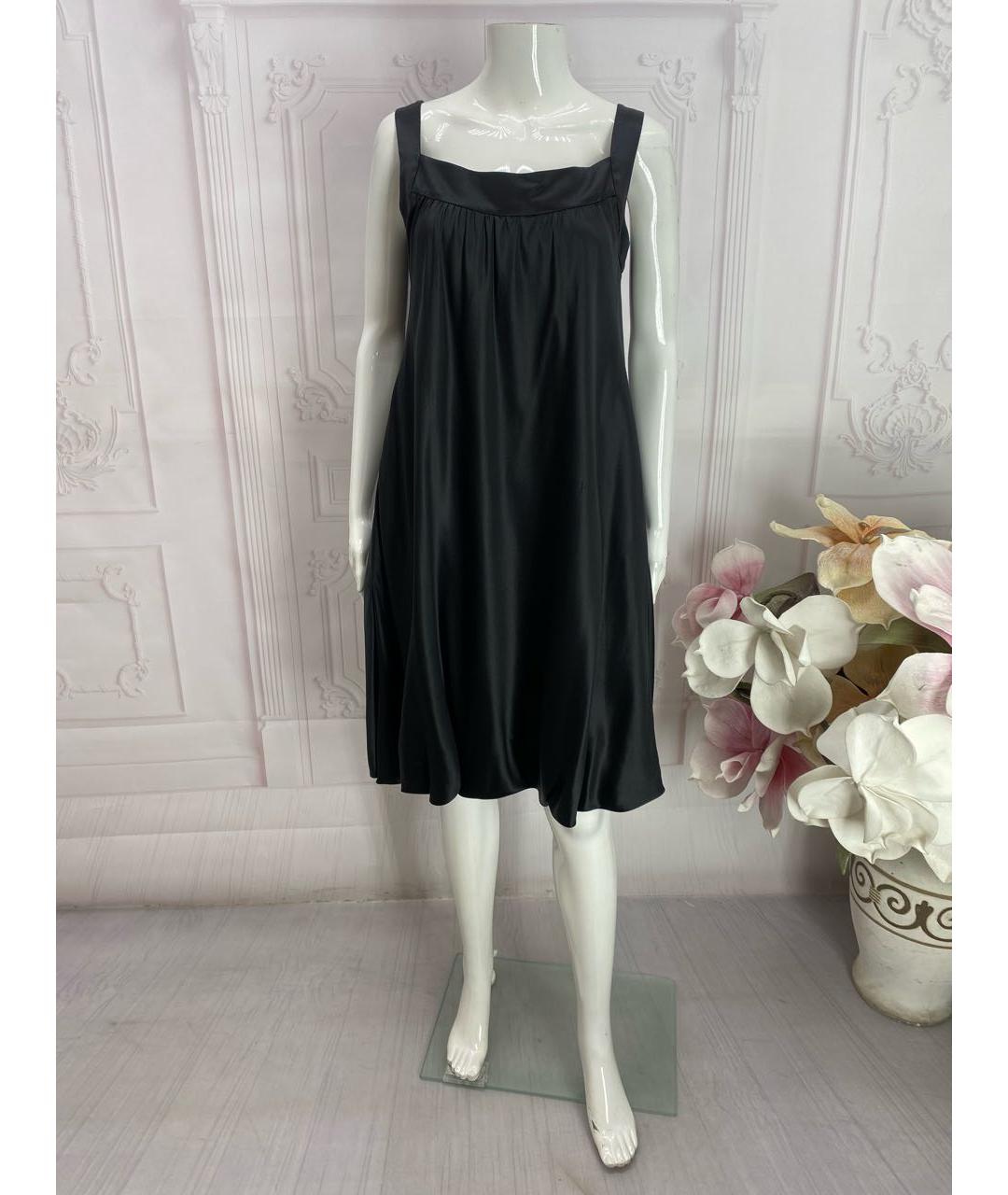 DOLCE&GABBANA Черное шелковое коктейльное платье, фото 7