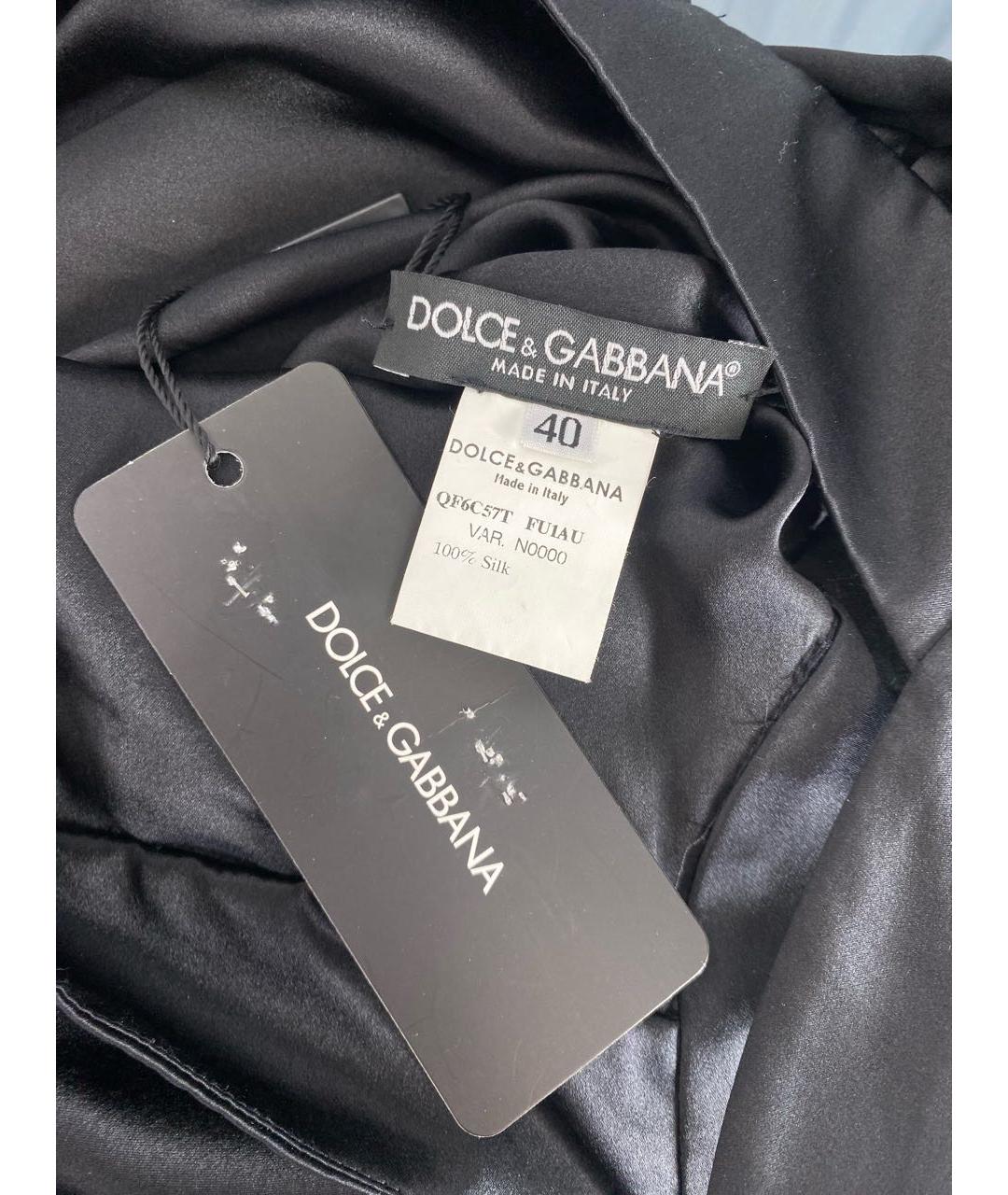 DOLCE&GABBANA Черное шелковое коктейльное платье, фото 4