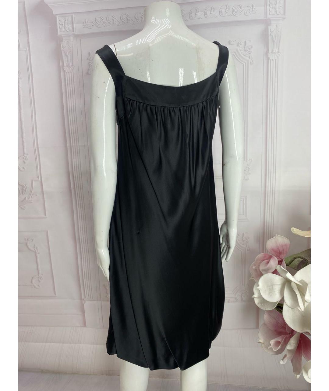 DOLCE&GABBANA Черное шелковое коктейльное платье, фото 6