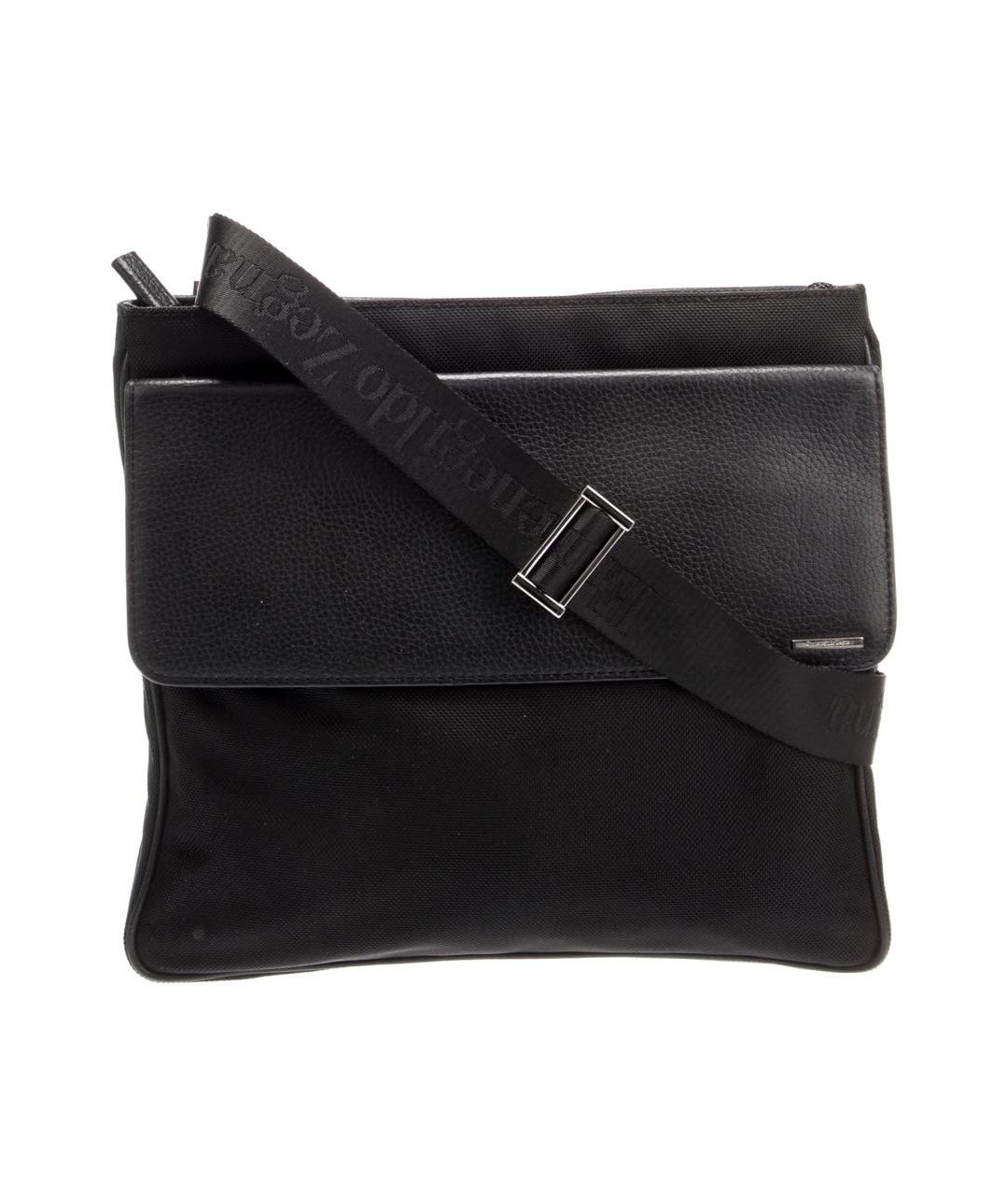 ZEGNA Черная кожаная сумка на плечо, фото 5