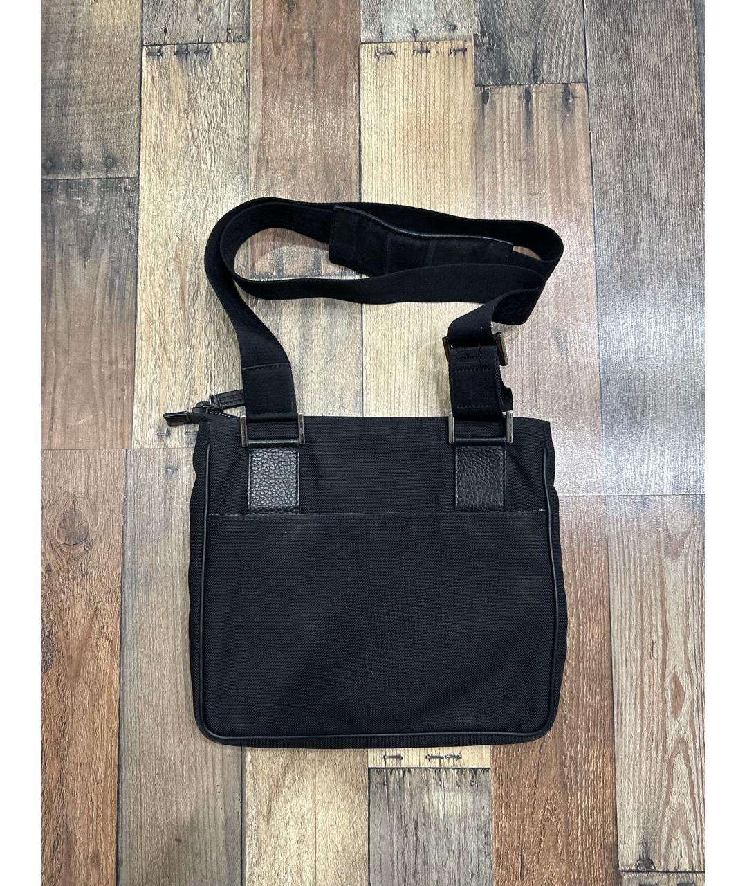 ZEGNA Черная кожаная сумка на плечо, фото 4