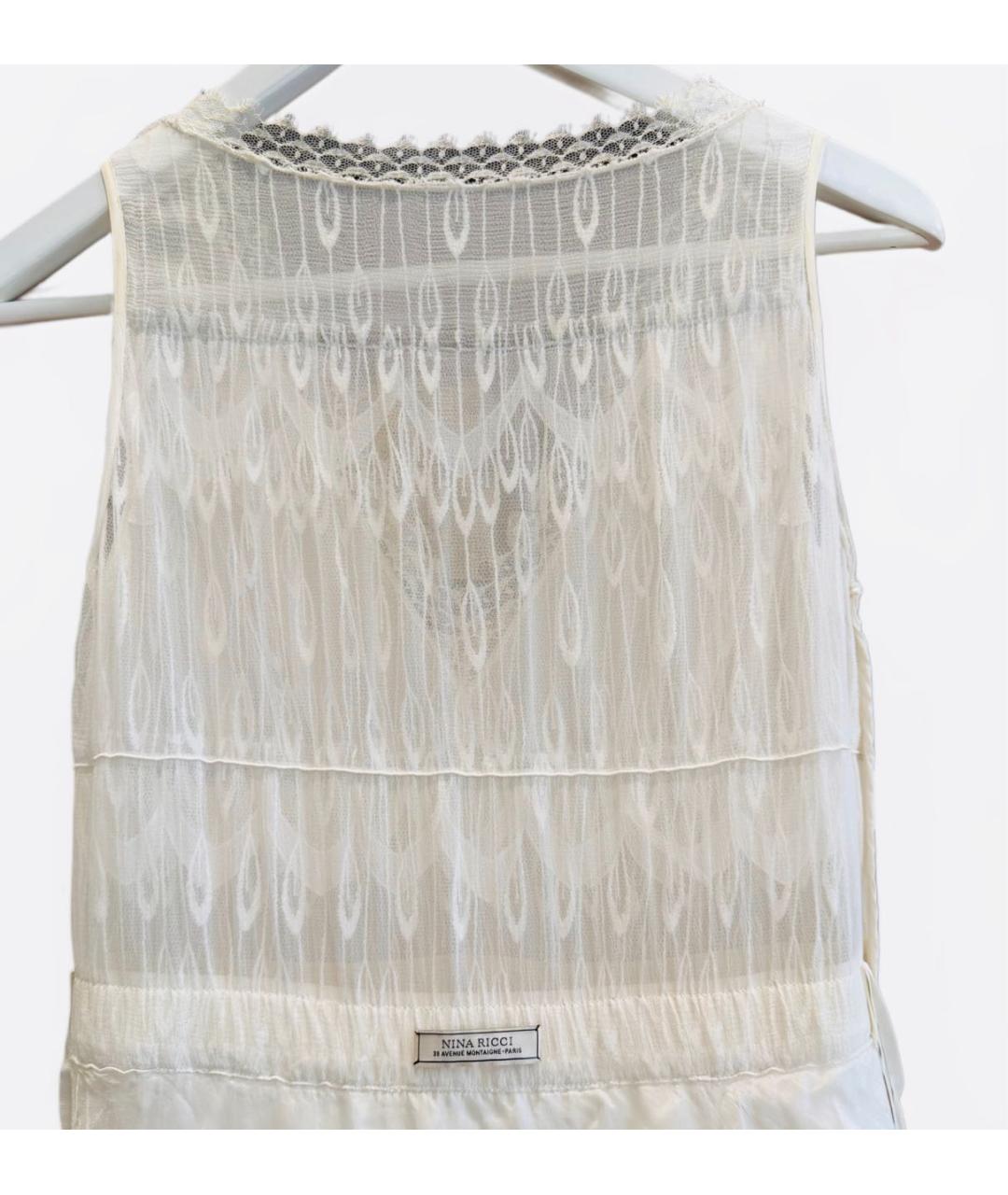 NINA RICCI Белое кружевное вечернее платье, фото 3