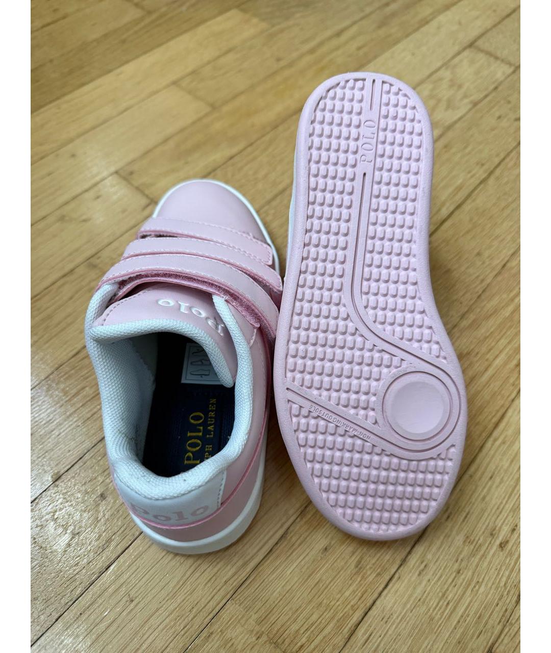 POLO RALPH LAUREN Розовые кеды из искусственной кожи, фото 4