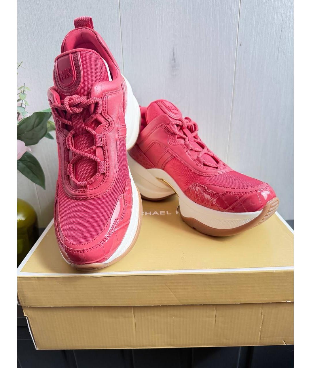 MICHAEL KORS Розовые кожаные кроссовки, фото 3