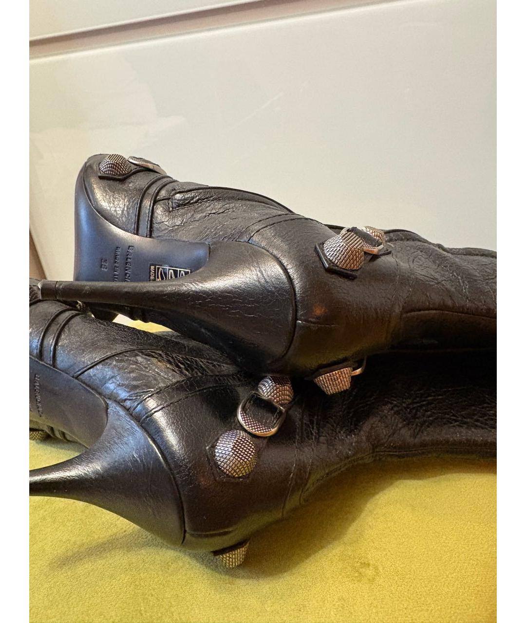 BALENCIAGA Черные кожаные сапоги, фото 6