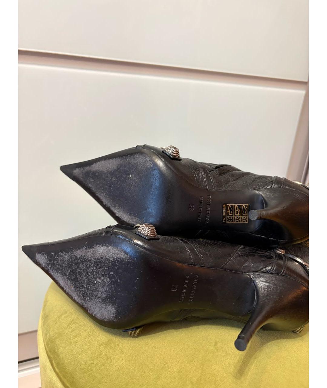 BALENCIAGA Черные кожаные сапоги, фото 4