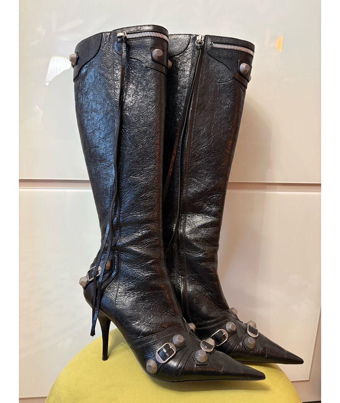 BALENCIAGA Черные кожаные сапоги, фото 7